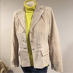 Ann Taylor Loft Leather Blazer Size 6 Color: Tan